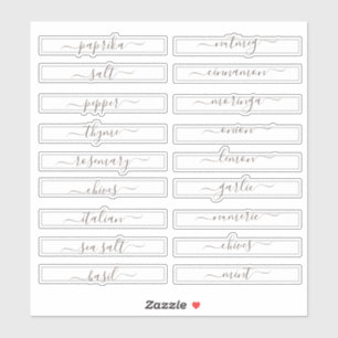 Adesivo Quadrado do Gabinete de Especiarias de Organização