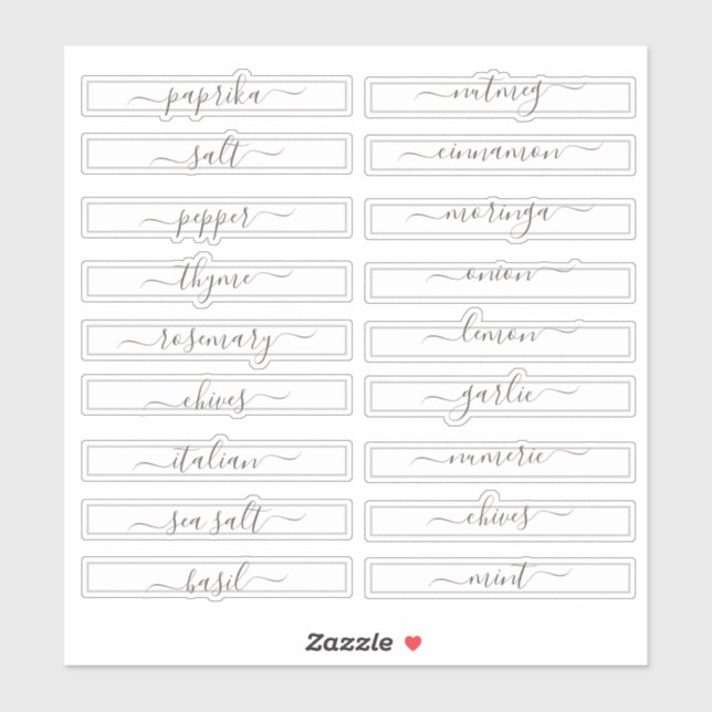 Adesivo Quadrado do Gabinete de Especiarias de Organização (Folha)