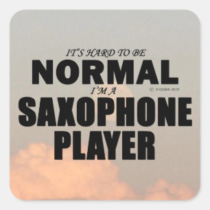 Adesivo Quadrado do Jogador Saxofone Normal