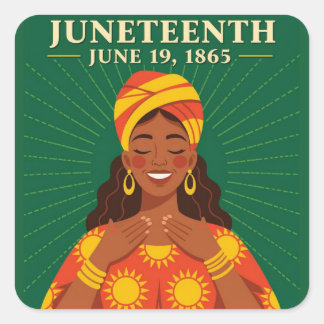 Adesivo Quadrado do Juneteenth