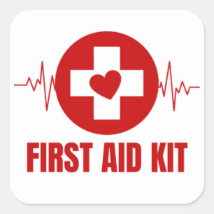 Adesivo quadrado do kit de ajuda de ponta