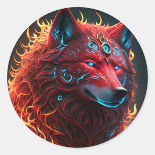 Adesivo Quadrado do Lobo Vermelho Celta
