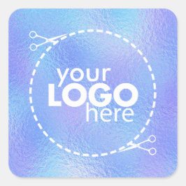 Adesivo Quadrado do Logotipo Folha Iridescente Fau