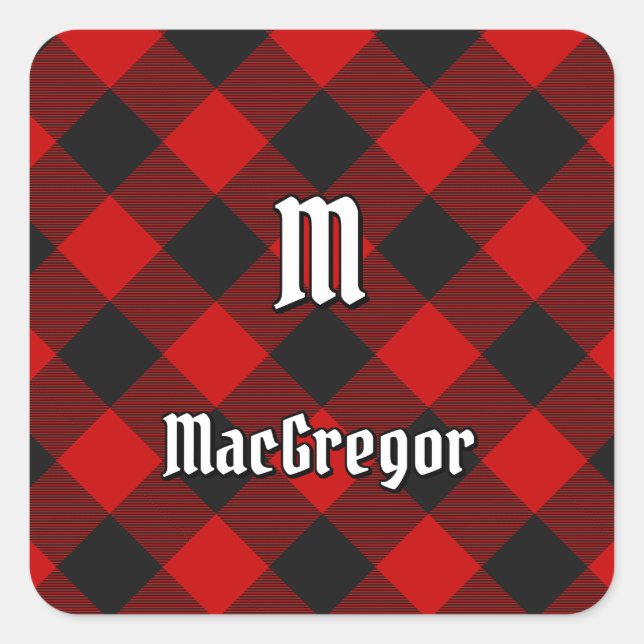 Adesivo Quadrado do MacGregor Rob Roy Tartan (Frente)