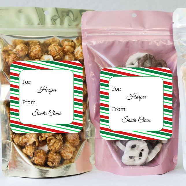 Adesivo Quadrado Do presente de Natal dos Papais noeis Personalizad (Criador carregado)