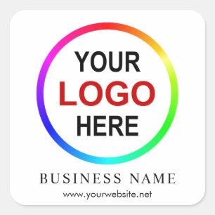Adesivo Quadrado Do "promocional customizável seu logotipo aqui"