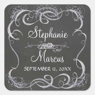 Adesivo Quadrado Do redemoinho tipográfico da folha do quadro