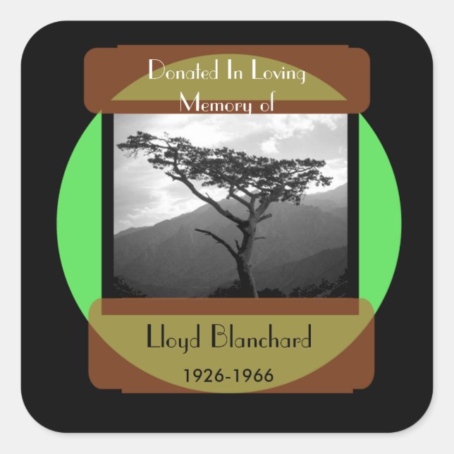 Adesivo Quadrado Doado em memória de (Frente)