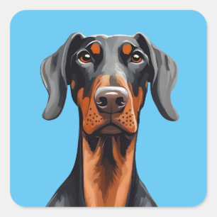 Adesivo Quadrado Doberman