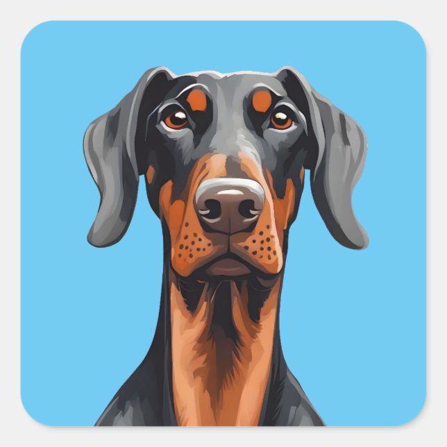 Adesivo Quadrado Doberman (Frente)