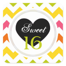 Doce 16 Stickers: Impressão de Chevron Pastel de V