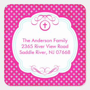 Adesivo Quadrado Doce Cruz Em Frame Address Sticker Baptism