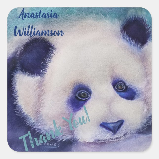 ADESIVO QUADRADO DOCE PANDA BEAR OBRIGADO (Frente)