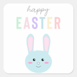 Adesivo Quadrado Doce Pastel Bunny Felz pascoa Cute Kawaii