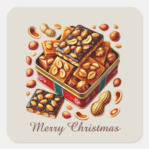 Adesivo Quadrado Doces festivos Feliz Natal