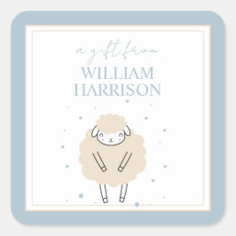 Adesivo Quadrado Doces Sonhos Contando Presente para Bebê Ovino
