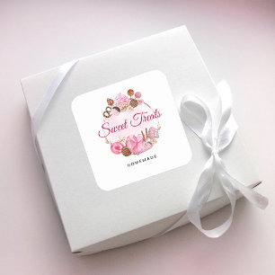 Adesivo Quadrado Doces Tratados - Home Bakery