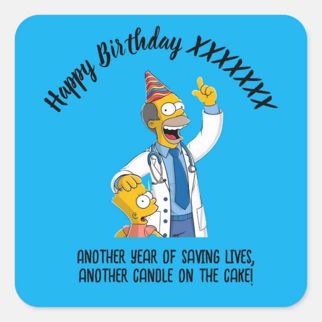 Adesivo Quadrado DOCTORS BIRTHDAY anti-stress psychiatry (Frente)