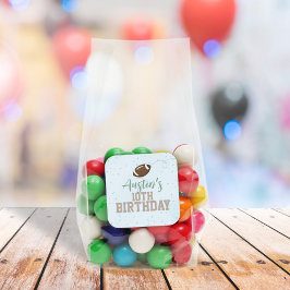 Adesivo Quadrado Documento do Simples Aniversário do Festa Esportiv