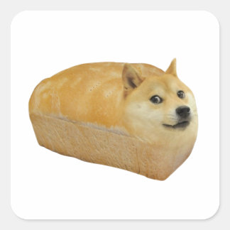Adesivo Quadrado Dogecoin Bread Loaf