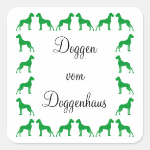 Adesivo Quadrado Doggenaufkleber pequenas