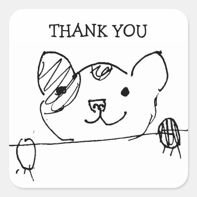 Adesivo Quadrado Doggie Sticker (Frente)