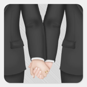 Adesivo Quadrado Dois alicerces, Gay Casamento