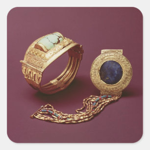 Adesivo Quadrado Dois braceletes, do túmulo de Tutankhamun