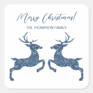 Adesivo Quadrado Dois Dedos Em Olho Azul E Texto Personalizado