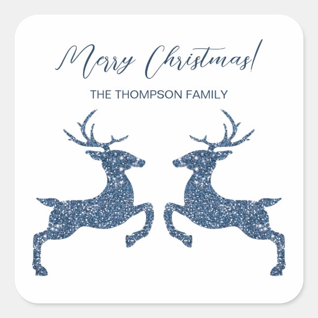 Adesivo Quadrado Dois Dedos Em Olho Azul E Texto Personalizado (Frente)