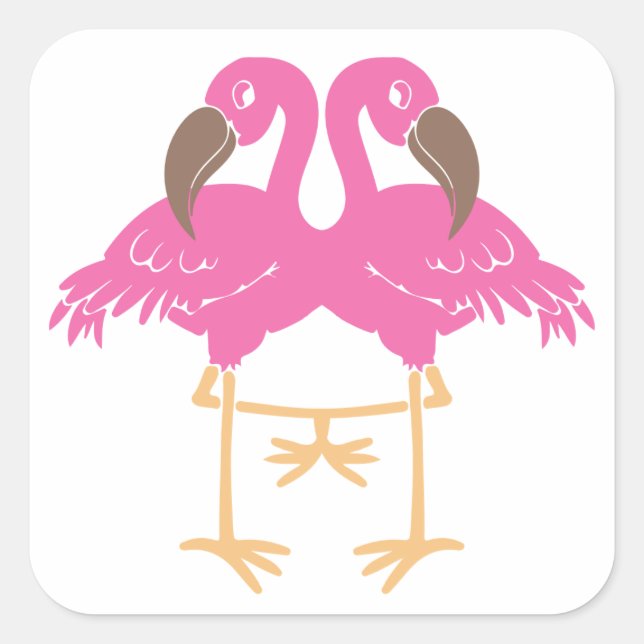 Adesivo Quadrado Dois flamingos dançantes (Frente)
