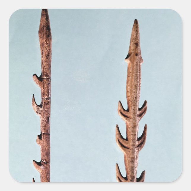 Adesivo Quadrado Dois Harpoons, Período Paleolítico Superior (Frente)