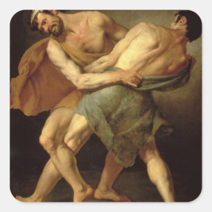 Adesivo Quadrado Dois lutadores