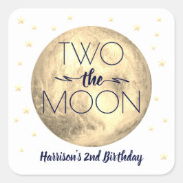 Adesivo Quadrado Dois O segundo aniversário Quadrado Da Lua