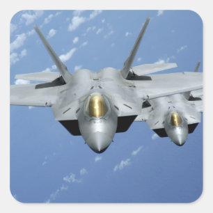 Adesivo Quadrado Dois raptores F-22 voam sobre o Oceano Pacífico 2