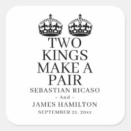 Adesivo Quadrado Dois Reis Fazem Um Casamento Par Gay