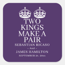 Adesivo Quadrado Dois Reis Fazem Um Casamento Par Gay
