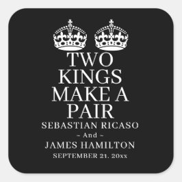 Adesivo Quadrado Dois Reis Fazem Um Casamento Par Gay