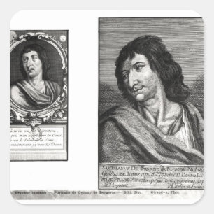 Adesivo Quadrado Dois retratos de Savinien Cyrano de Bergerac