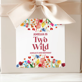 Adesivo Quadrado Dois Wildflower, 2º segundo aniversário