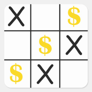 Adesivo Quadrado Dólar Tic Tac Toe