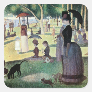 Adesivo Quadrado Domingo à tarde, Ilha La Grande Jatte, por Seurat