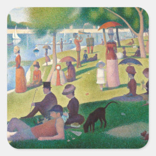 Adesivo Quadrado Domingo na pintura de La Grande Jatte Seurat