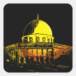 Adesivo Quadrado Domo da Rocha: O Sticker Icônico de Jerusalém