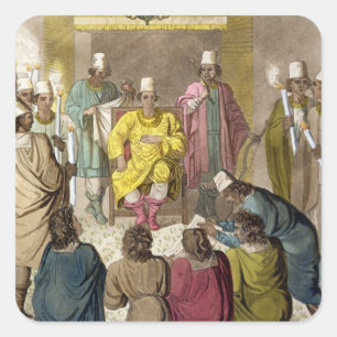 Adesivo Quadrado Don Alvaro, rei do Congolês em seu trono, p