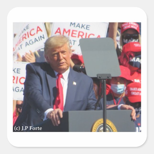 Adesivo Quadrado Donald Trump  (Frente)