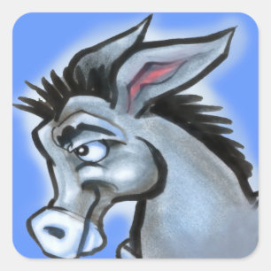 Adesivo Quadrado Donkey Democrático