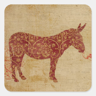 Adesivo Quadrado Donkey Silhouette Sticker
