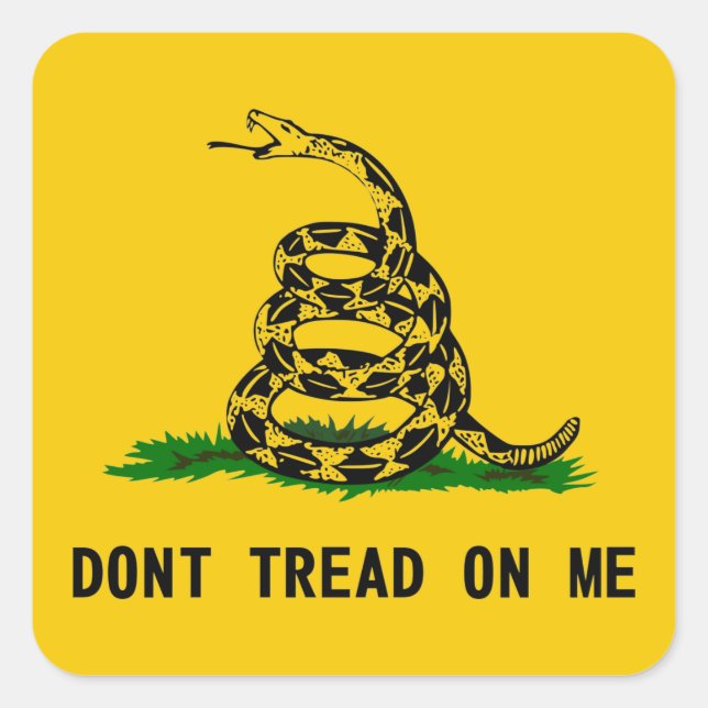 Adesivo Quadrado dont tread flag usa symbol snake america history p (Frente)