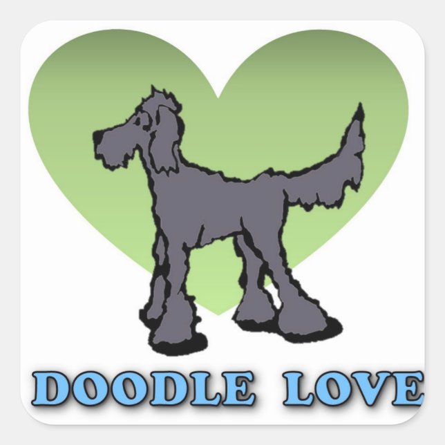 Adesivo Quadrado Doodle Love Sticker (Frente)